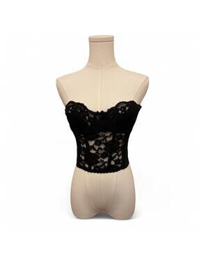 90s Victoria's Secret black lace bustier Sz. 34A